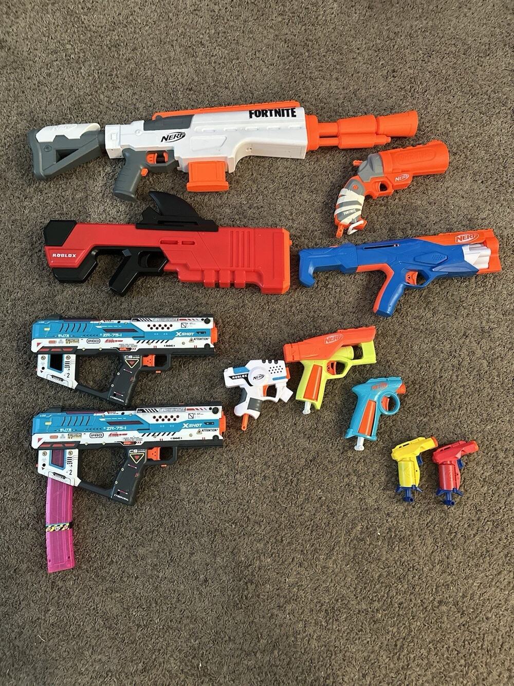 Nerf Guns Lot Of 11 Guns Only